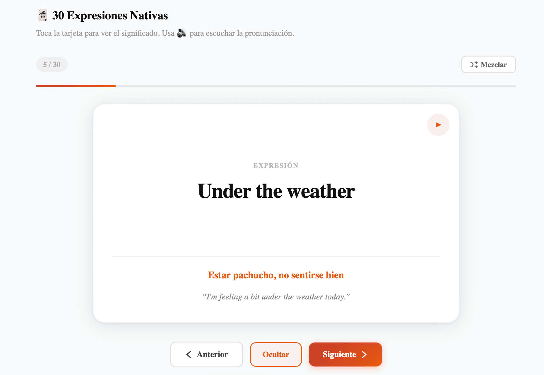 Flashcard: expresión nativa